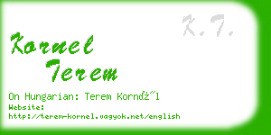 kornel terem business card